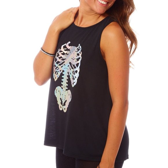 Claire's Halloween Ladies Cosmic Skeleton Tank Top Junior Size One Size New - Picture 2 of 3